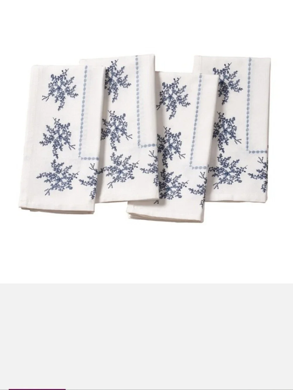 Blue Floral Cotton Napkin Set - Home Kitchen